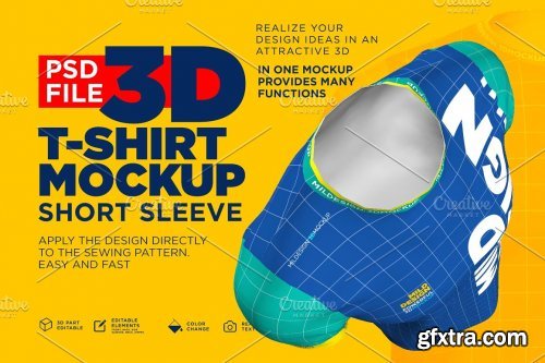 CreativeMarket - 3d Mockup: Short Sleeve T-shirt 4607880