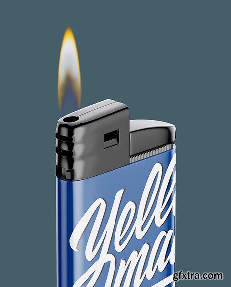 Glossy Plastic Lighter Mockup 55393