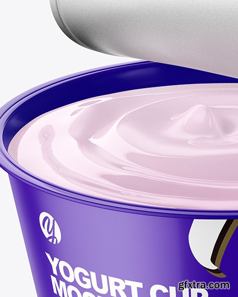 Opened Glossy Yogurt Cup Mockup 56225