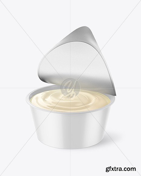 Opened Glossy Yogurt Cup Mockup 56225