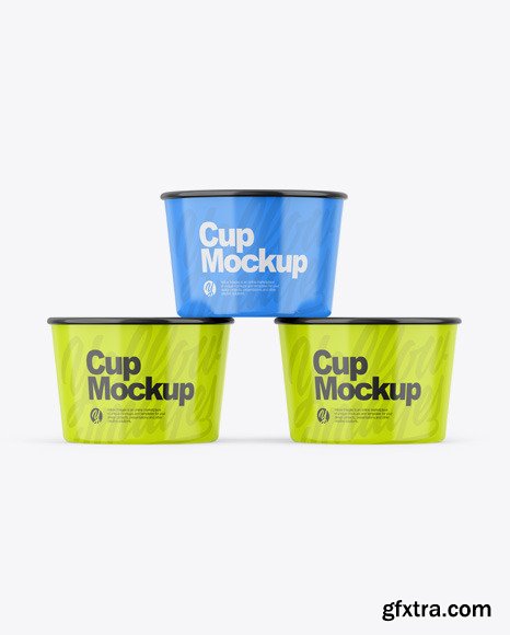 Three Glossy Cups Mockup 55893