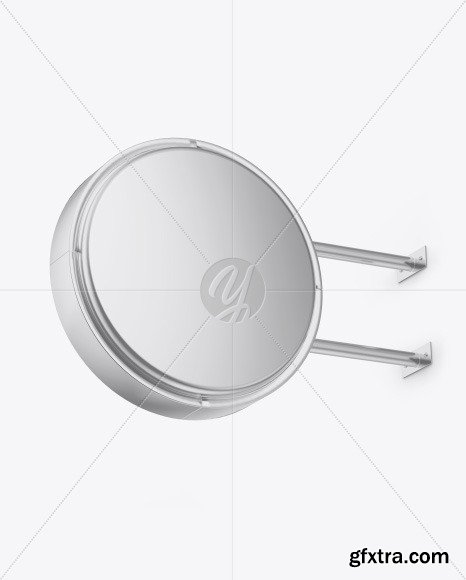 Metallic Round Signboard Mockup 55840