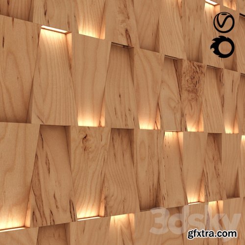 Modern 3D wall panel with lighting variation