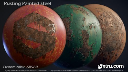 Rusting Painted Steel - Customizable Material