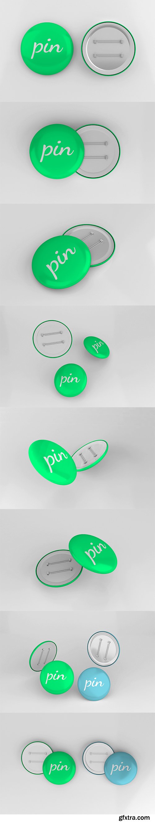 Glossy round pin or badge mockup