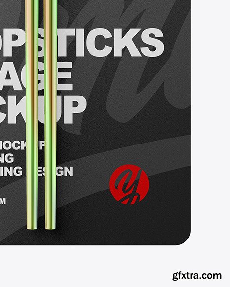 Gloss Metallic Chopsticks in Matte Pack Mockup 88177