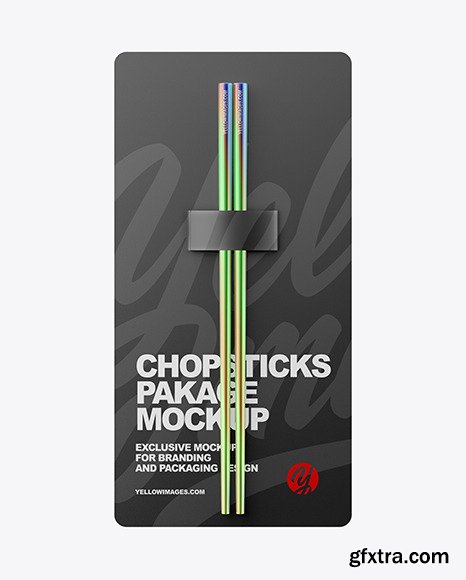 Gloss Metallic Chopsticks in Matte Pack Mockup 88177