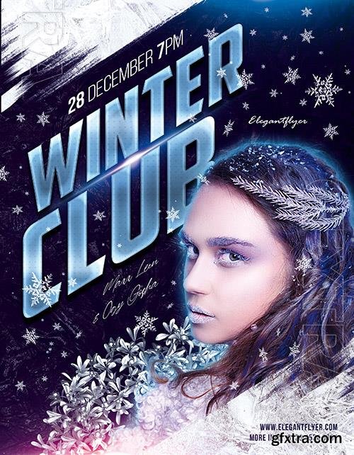 Winter Club Premium PSD Flyer Template