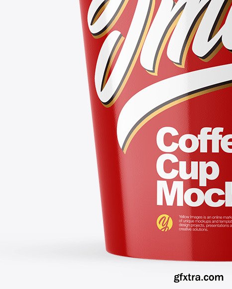 Glossy Paper Coffee Cup w/ Splash Mockup 88025