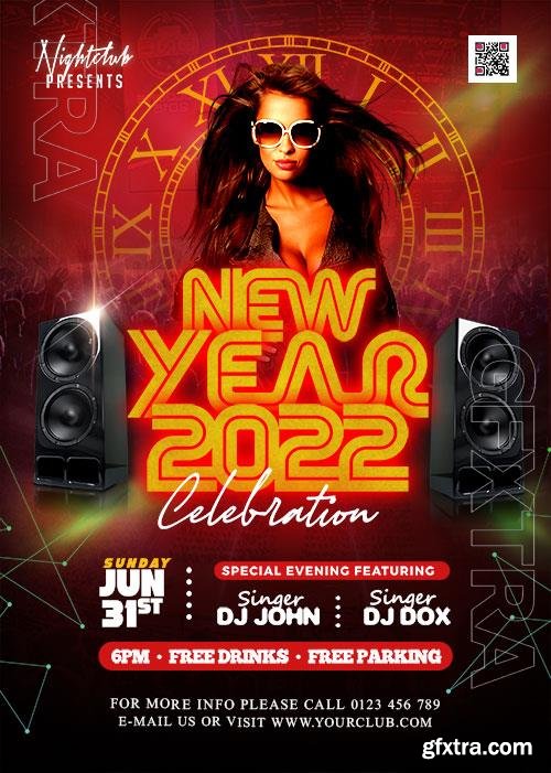 Gorgeous New Year 2022 Party Flyer PSD