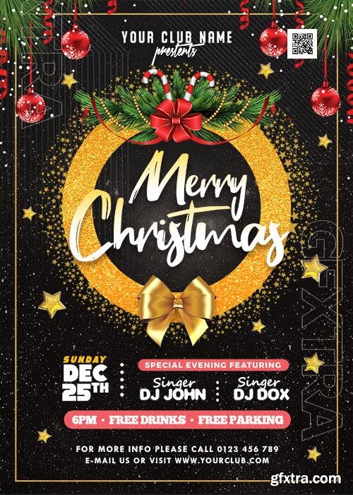 Elegant Christmas Night Party PSD Flyer