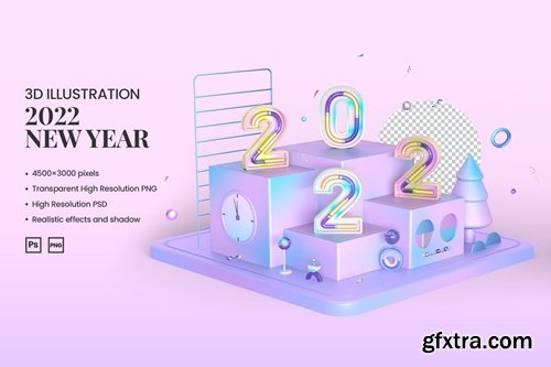 2022 New Year - 3D Illustration