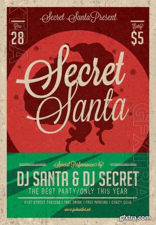 Secret santa night flyer psd