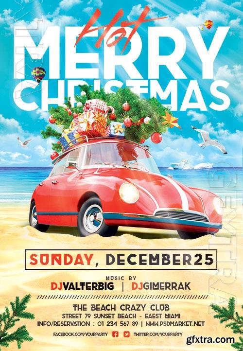 Hot merry christmas flyer psd