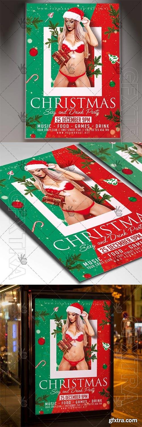 Christmas sexy party flyer psd