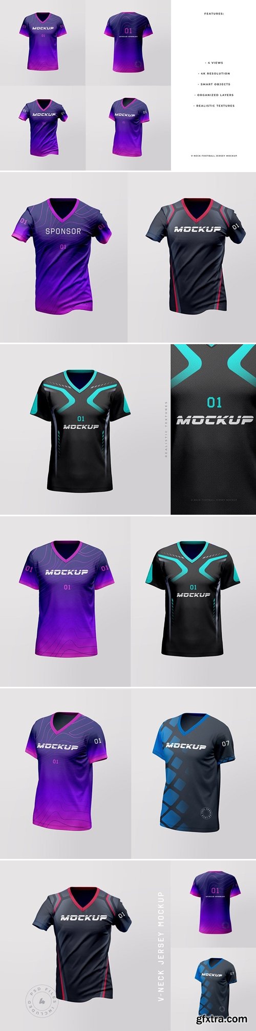 V-Neck Sports Jersey Mockup