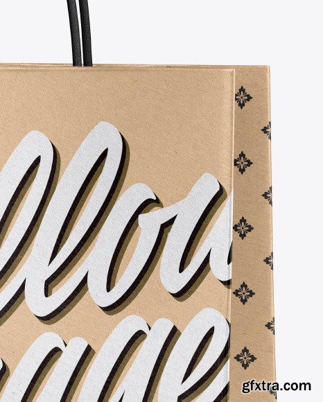 Kraft Shopping Bag w/ Rope Handles Mockup 55839