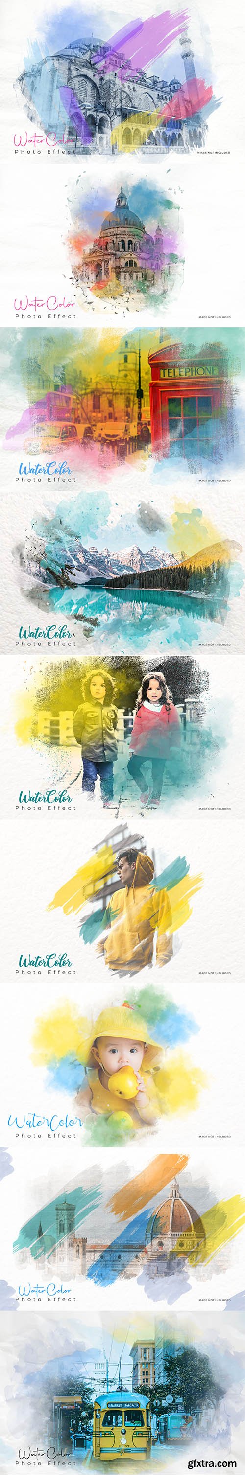 Watercolor painting photo effect