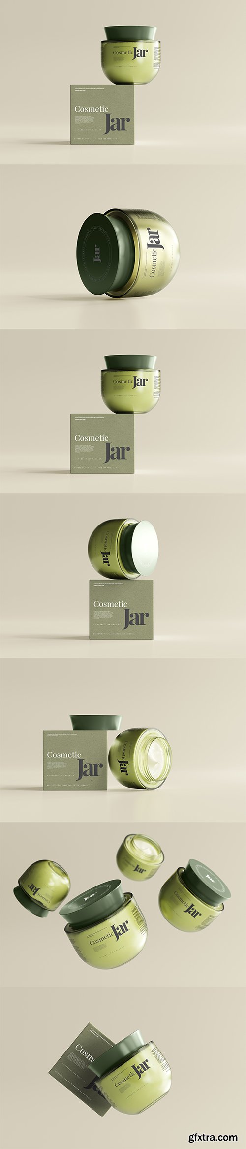 Glass cosmetic jar mockup