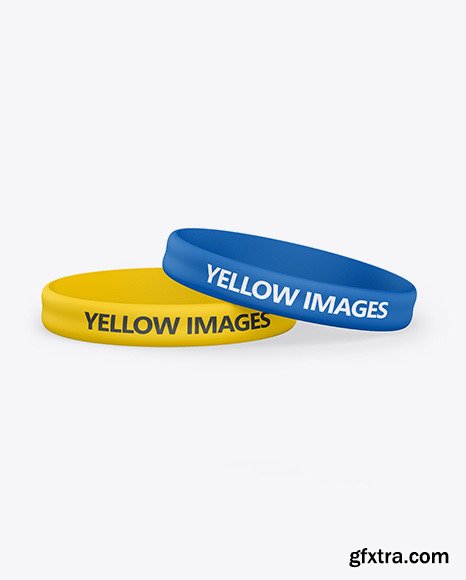 Two Matte Silicone Wristbands Mockup 55687