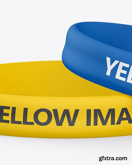 Two Matte Silicone Wristbands Mockup 55687