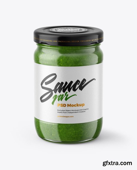 Pesto Sauce Jar Mockup 56342