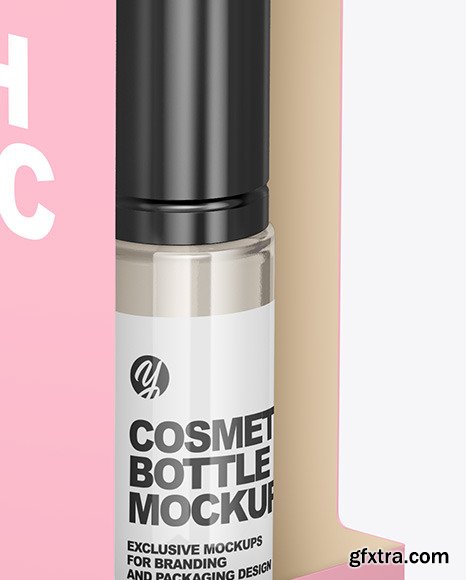 Box with Cosmetic Bottle Mockup 55810