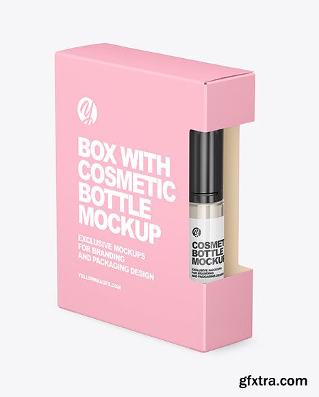 Box with Cosmetic Bottle Mockup 55810