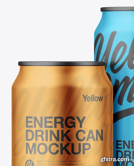 Three Matte Metallic Cans Mockup 55883