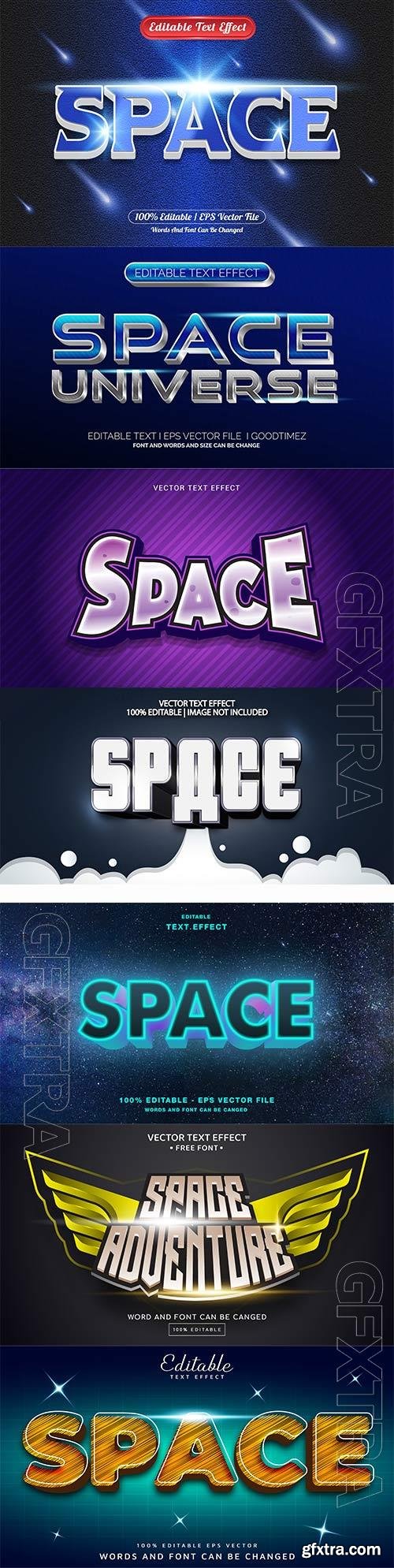 Set 3d editable text style effect vector vol 341