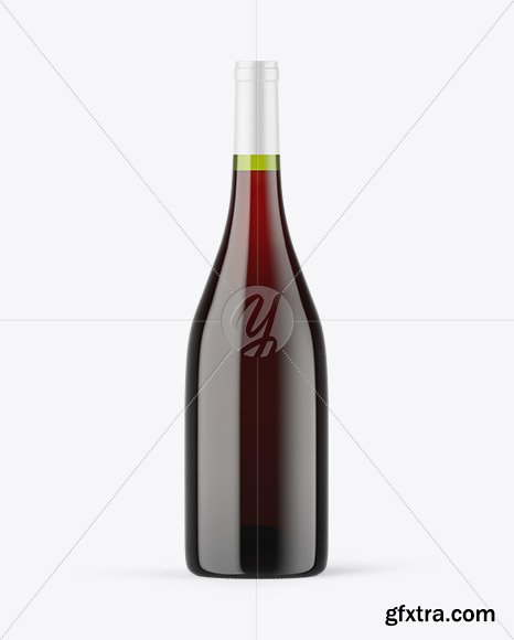 Green Glass Red Wine Bottle Mockup 88541