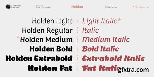 Holden Font Family - 12 Fonts