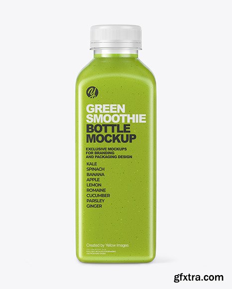 Green Smoothie Bottle with Condensation Mockup 88397