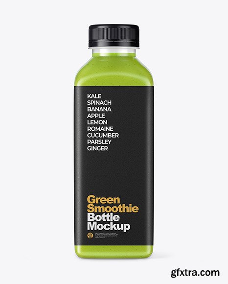 Green Smoothie Bottle with Condensation Mockup 88397