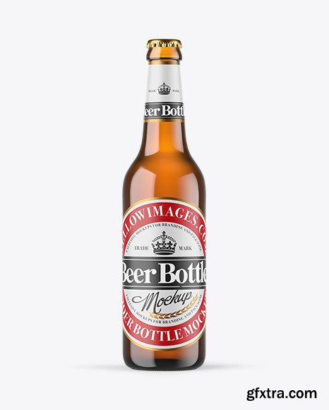 Amber Glass Beer Bottle Mockup 88333