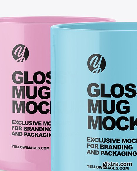 Two Glossy Mugs Mockup 88321