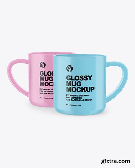 Two Glossy Mugs Mockup 88321