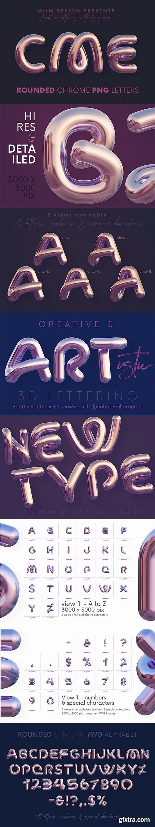 Rounded Chrome - 3D Lettering