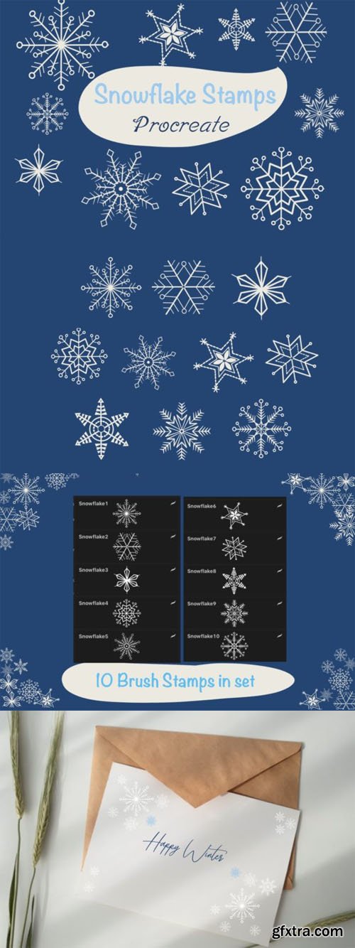 Snowflake Stamps Brushes Pack for Procreate