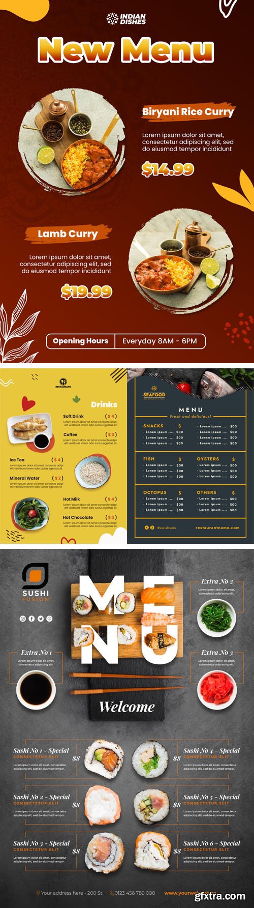 10+ Food Restaurant Menu PSD Templates Collection