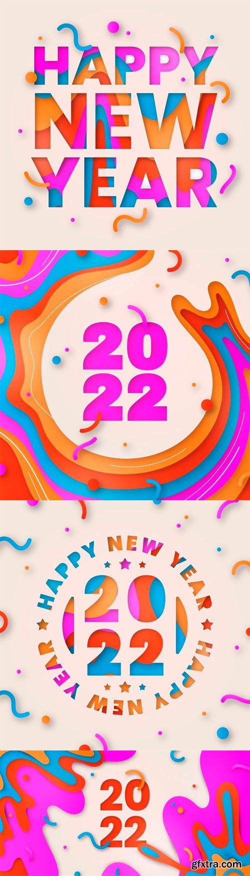 Happy New Year 2022 Illustrations Vector Pack