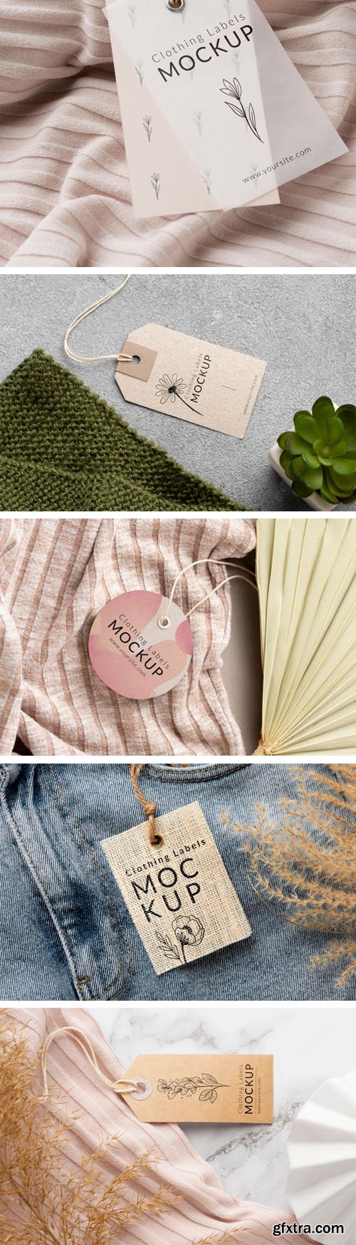 Fabric Clothing Labels & Tags PSD Mockups Template