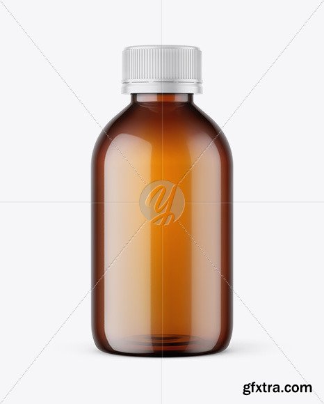 200ml Amber Plastic Bottle Mockup 55926