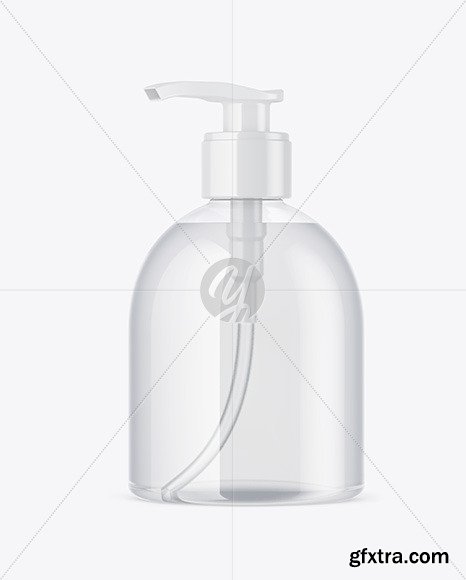 Clear Sanitizer Bottle w/ Glossy Cap Mockup 60271