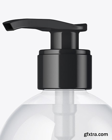 Clear Sanitizer Bottle w/ Glossy Cap Mockup 60271