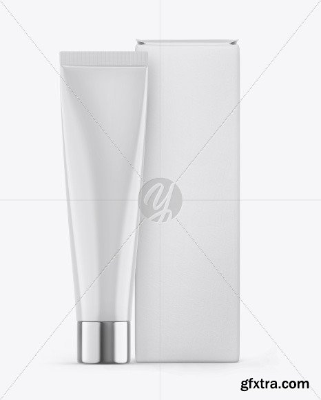 Glossy Cosmetic Tube w/ Box Mockup 55809