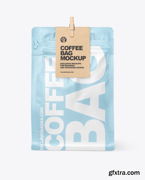 Matte Coffee Bag With Clip Mockup 55956