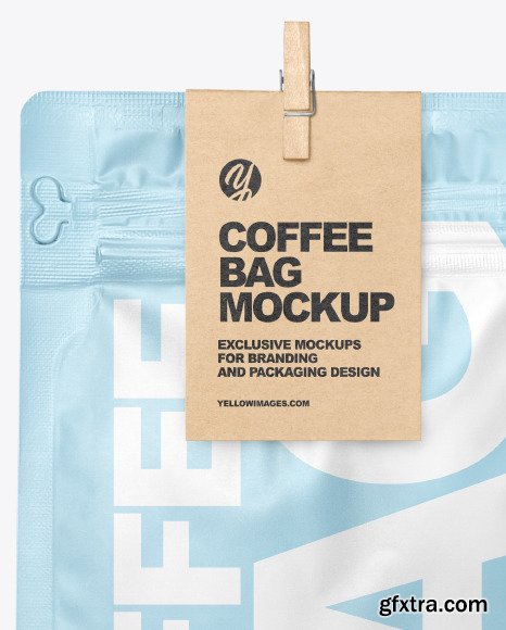 Matte Coffee Bag With Clip Mockup 55956