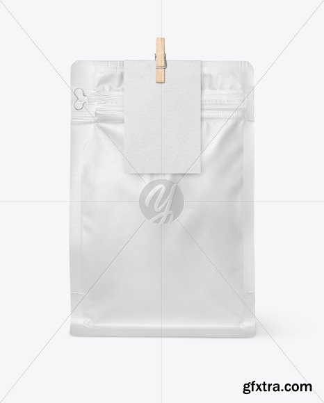 Matte Coffee Bag With Clip Mockup 55956