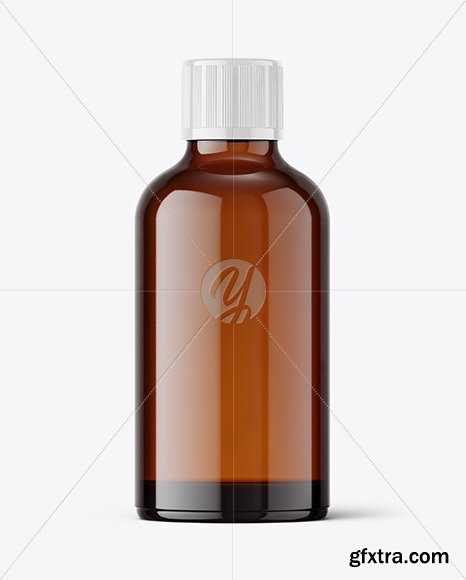 Pharmacy Amber Glass Bottle Mockup 55423